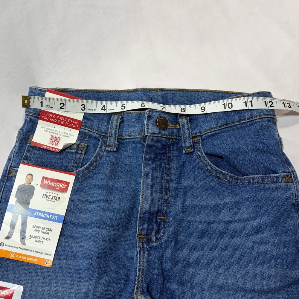 Boys wrangler NWT straight fit jeans size 12 slim flex - Picture 4 of 10